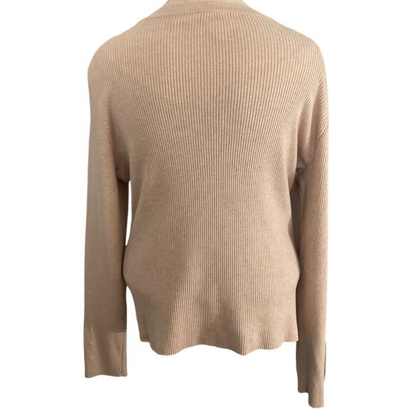 Worthington Women’s XL Pink Peach Sweater Ribbed Knit Long Sleeve Button Cuffs - Picture 2 of 11